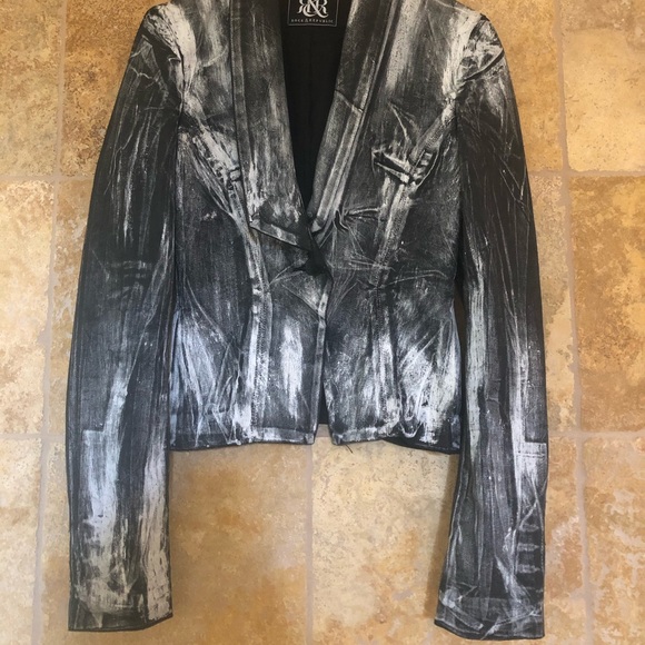 Rock & Republic Gray and White painted Blazer - Picture 8 of 8